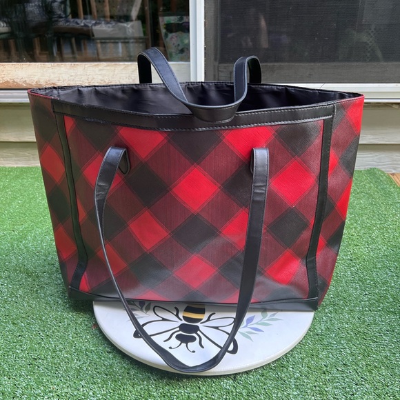 Victoria’s Secret Black Red BUFFALO Plaid Weekender Tote Bag. - Picture 3 of 17